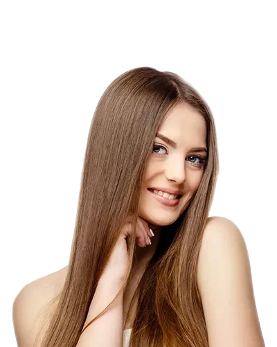 young brunette woman with beautiful clean skin